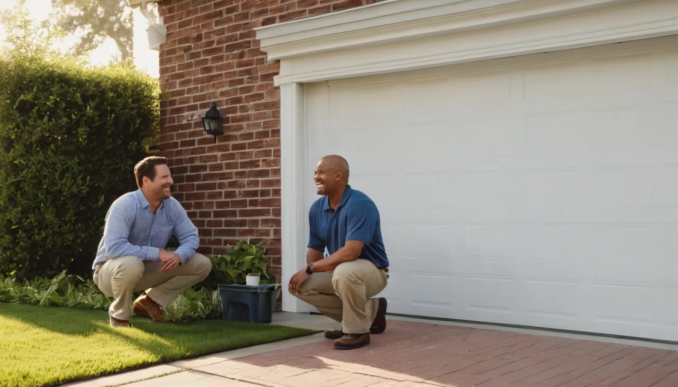 A residential garage door in Dallas being checked by a local provider